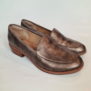 Sofft Napoli Bronze Metallic Leather Loafers Womens 9M Round Toe Slip Shoes